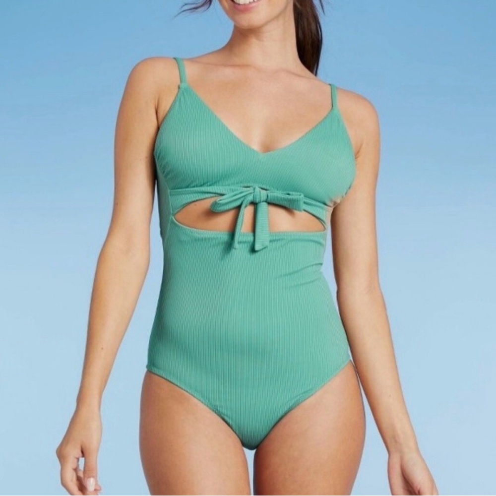 Shade & Shore Aqua Swimsuit medium cut out
